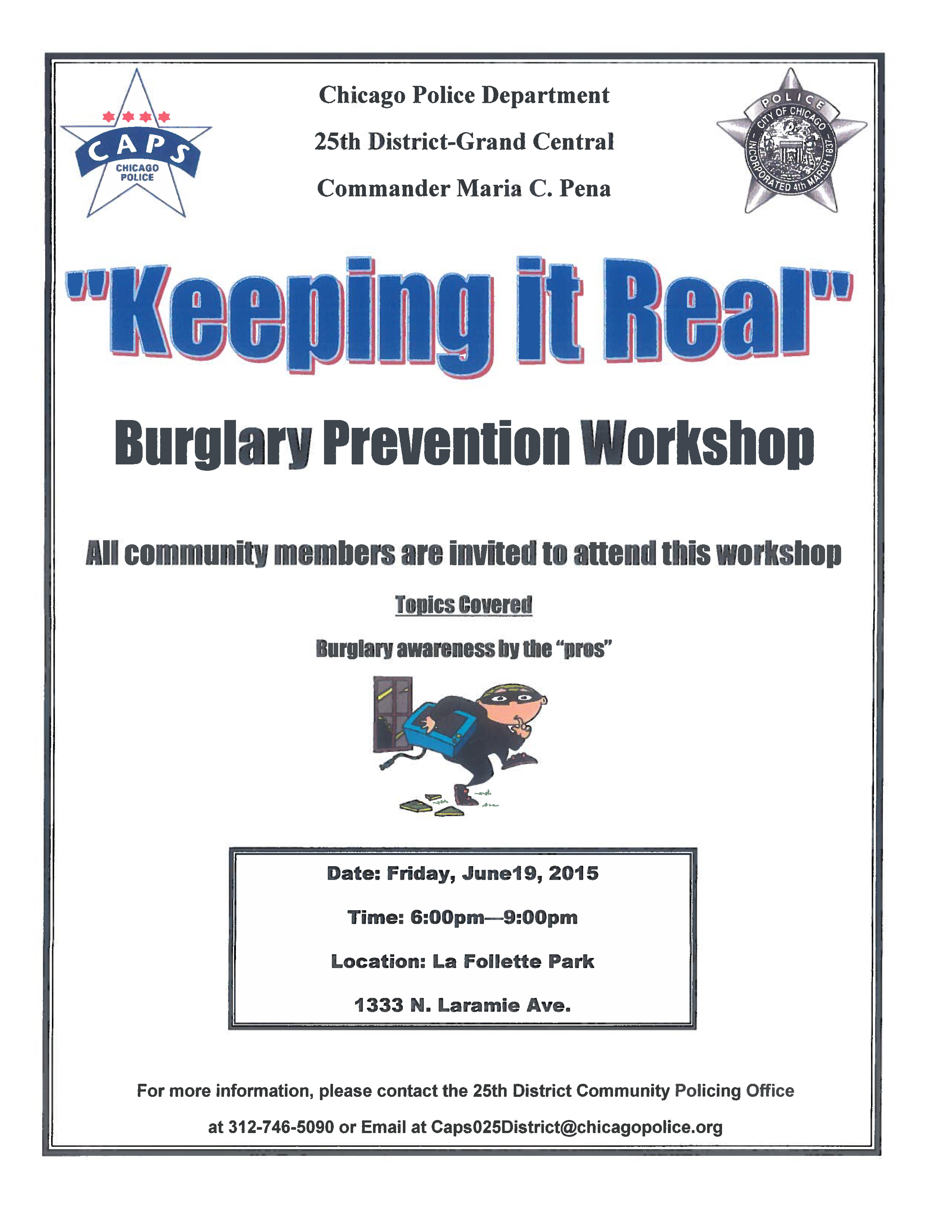 Burglary Prevention Workshop Chicago Police Department