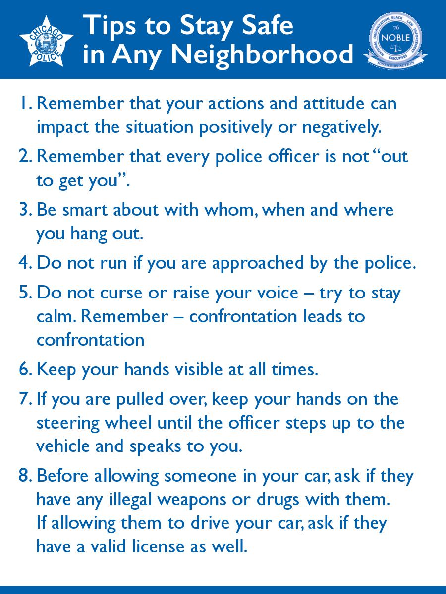 Tips To Stay Safe In Any Neighborhood Chicago Police Department